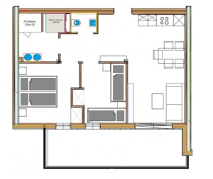 Plattegrond appartement B Kreischberg Suites