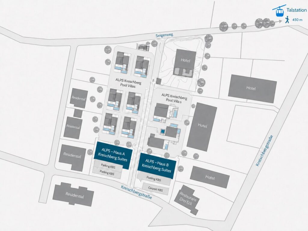 Plattegrond appartementen Kreischberg Suites